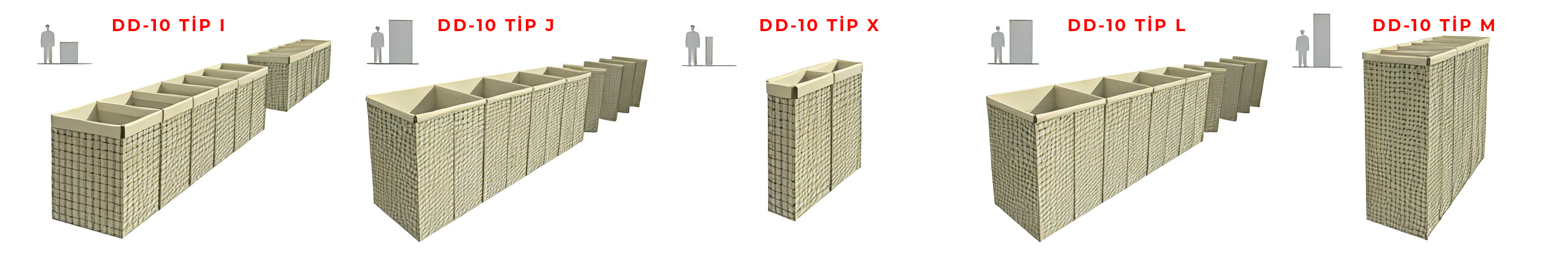 Savunma Bariyeri DD-10 Tip I, J, X, L, M Modelleri — Askeri Standart Büyük Tipler
