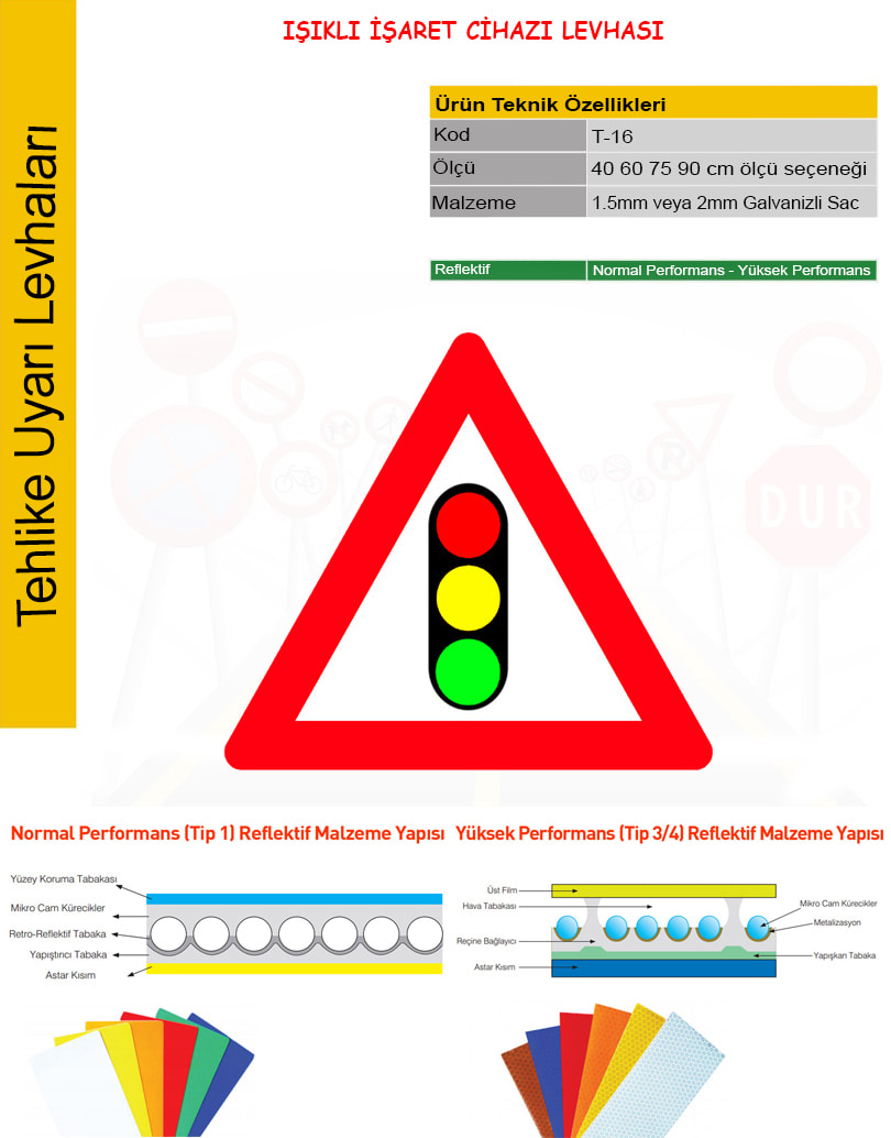 ışıklı işaret cihazı levhası