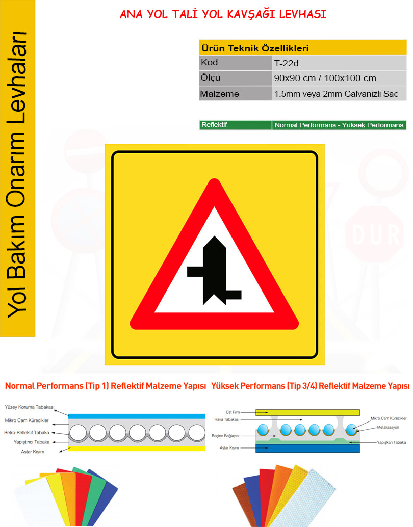 ana yol tali yol kavşağı levhası