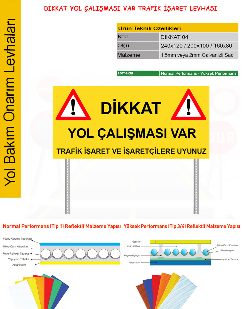 yol çalışması tabelası