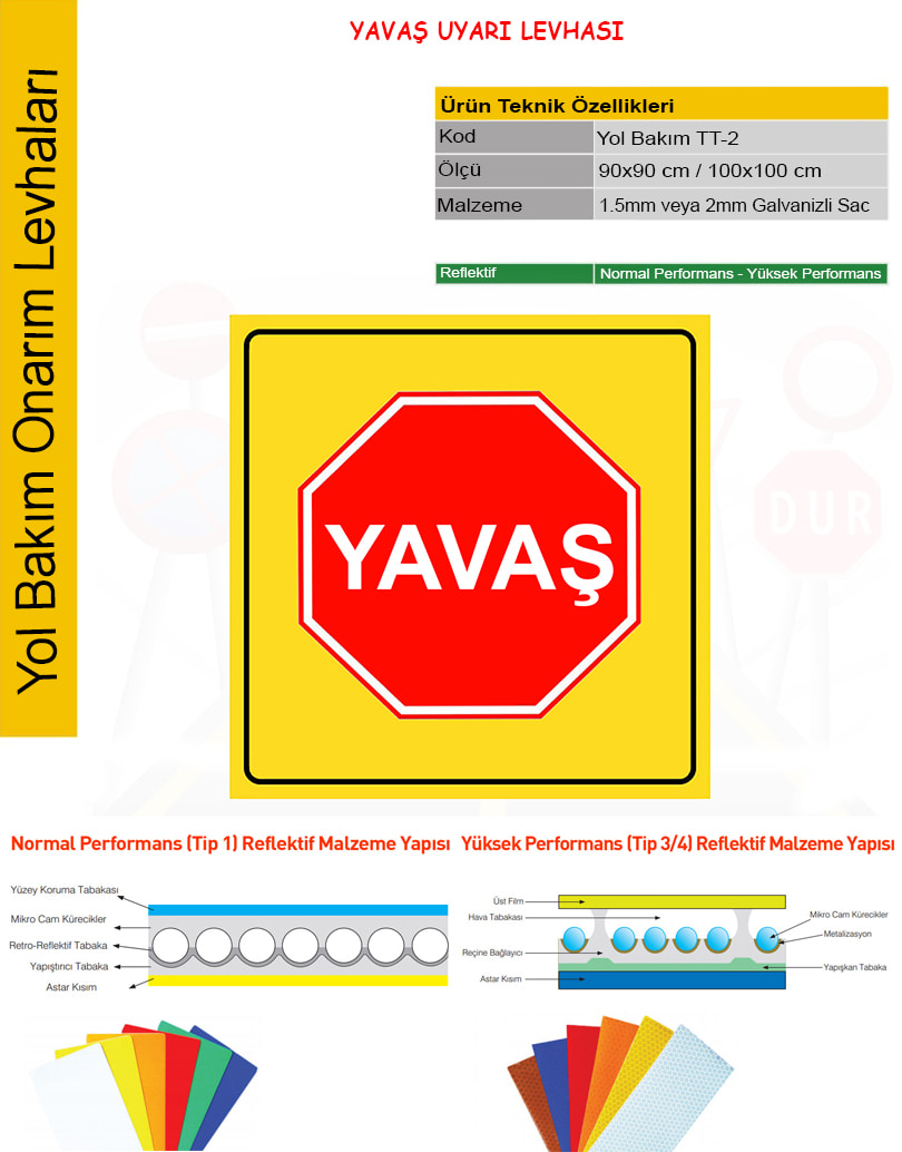 yavaş trafik levhası