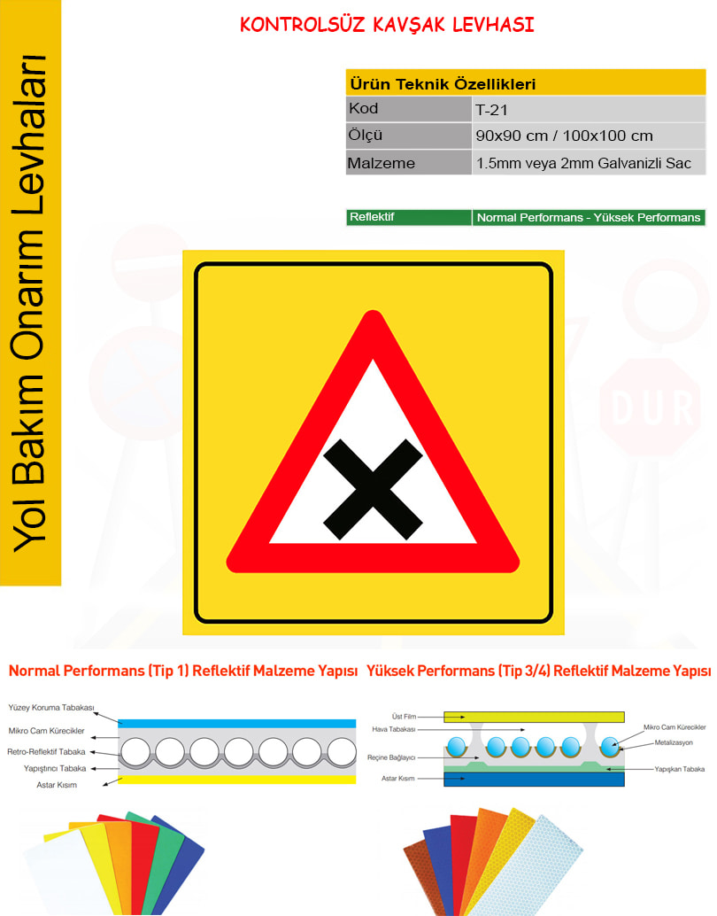 kontrolsüz kavşak tabelası