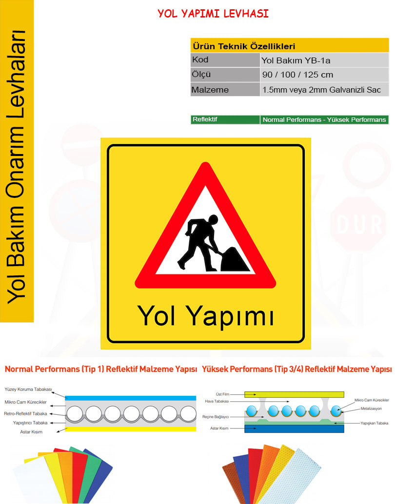 yol yapımı levhası