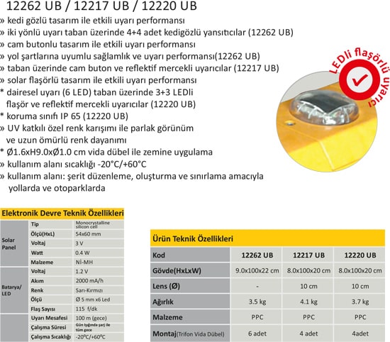 ledli şerit sınırlama butonu